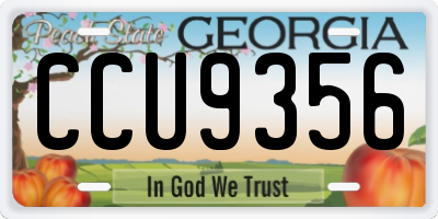 GA license plate CCU9356