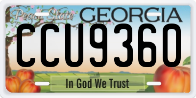GA license plate CCU9360