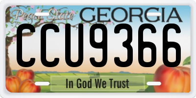 GA license plate CCU9366
