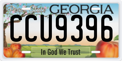 GA license plate CCU9396
