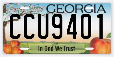 GA license plate CCU9401