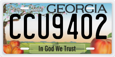 GA license plate CCU9402