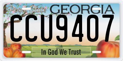 GA license plate CCU9407