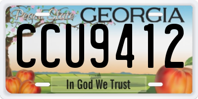 GA license plate CCU9412