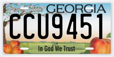 GA license plate CCU9451