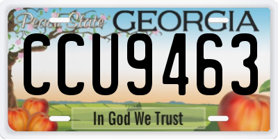 GA license plate CCU9463
