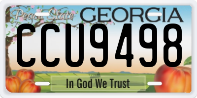 GA license plate CCU9498
