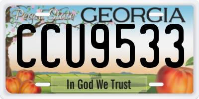 GA license plate CCU9533