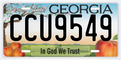 GA license plate CCU9549