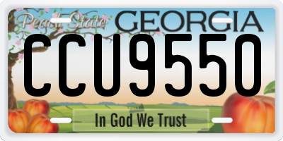 GA license plate CCU9550