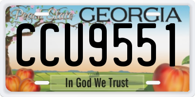GA license plate CCU9551