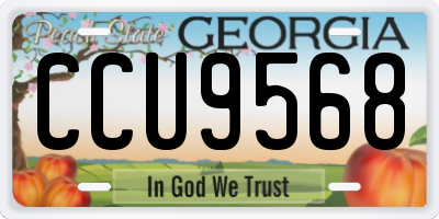 GA license plate CCU9568