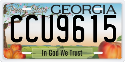 GA license plate CCU9615