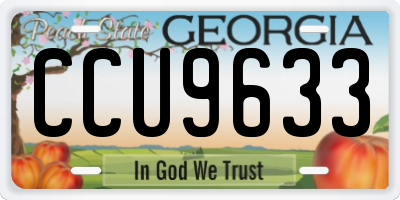GA license plate CCU9633