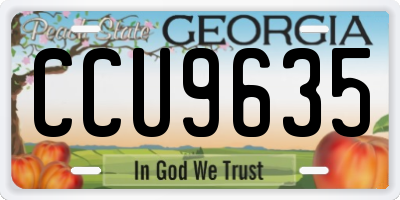 GA license plate CCU9635