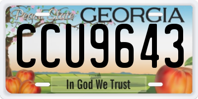 GA license plate CCU9643