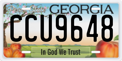 GA license plate CCU9648