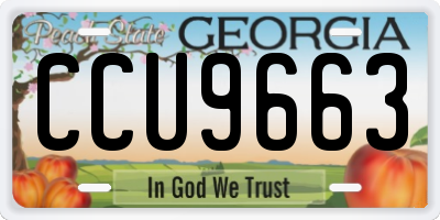 GA license plate CCU9663