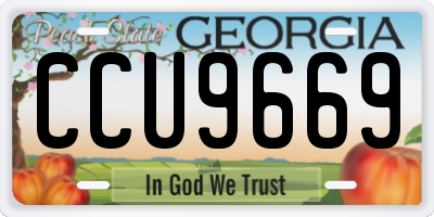 GA license plate CCU9669