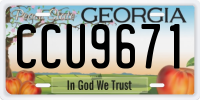 GA license plate CCU9671
