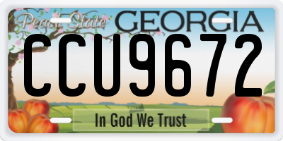 GA license plate CCU9672