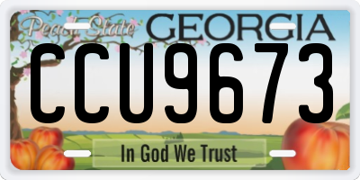 GA license plate CCU9673