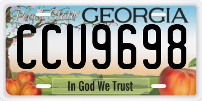 GA license plate CCU9698