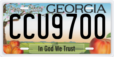 GA license plate CCU9700