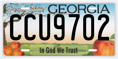 GA license plate CCU9702