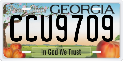GA license plate CCU9709
