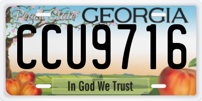 GA license plate CCU9716