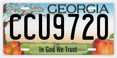 GA license plate CCU9720