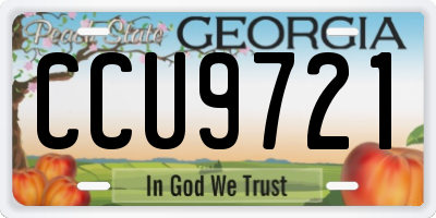 GA license plate CCU9721