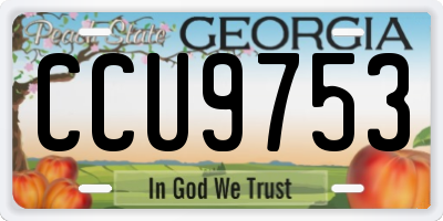 GA license plate CCU9753