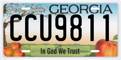 GA license plate CCU9811