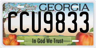 GA license plate CCU9833