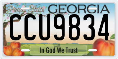 GA license plate CCU9834