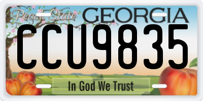 GA license plate CCU9835