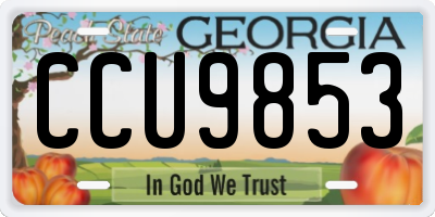 GA license plate CCU9853