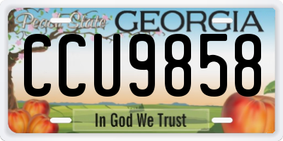 GA license plate CCU9858
