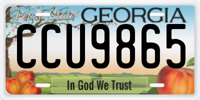 GA license plate CCU9865