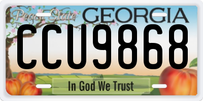 GA license plate CCU9868