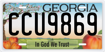 GA license plate CCU9869