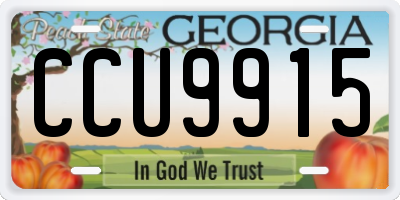 GA license plate CCU9915