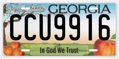 GA license plate CCU9916