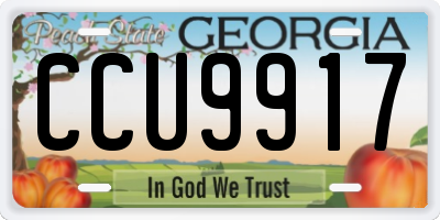 GA license plate CCU9917