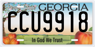 GA license plate CCU9918