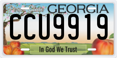 GA license plate CCU9919