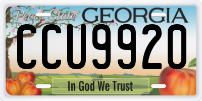 GA license plate CCU9920