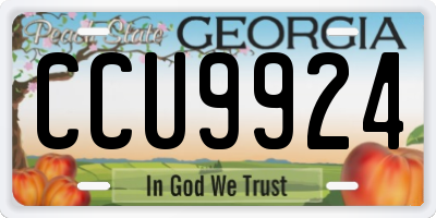 GA license plate CCU9924